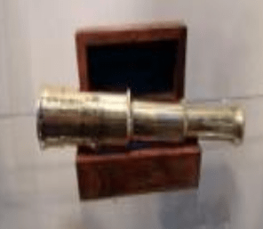 Brass telescope (12”) with wooden box – MYSTIQA